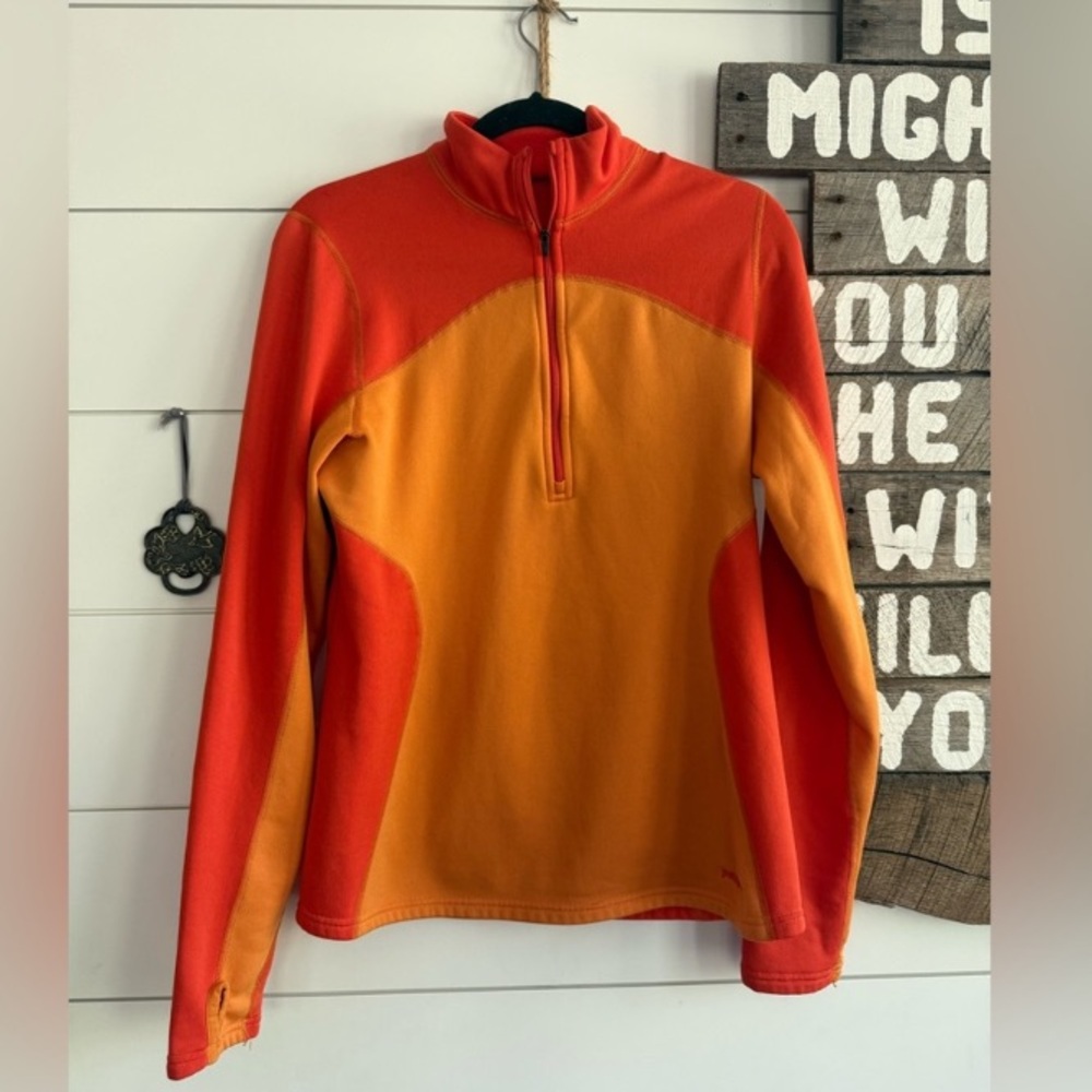 Patagonia Women's Orange and Red Half-Zip Turtleneck Pullover